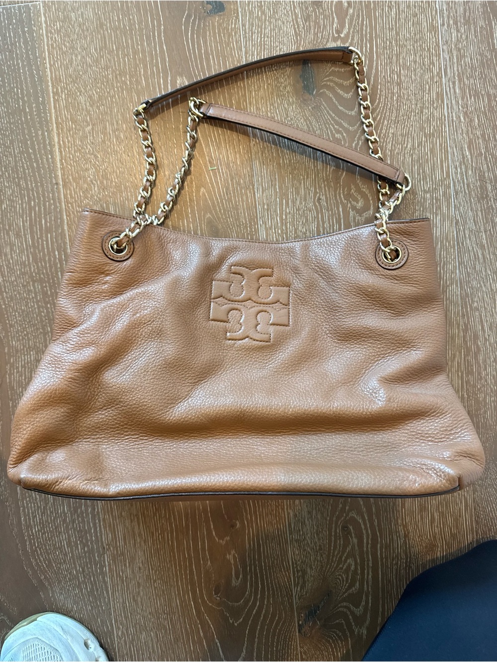 Tory Burch Tan Leather Chain-Handle Shoulder Bag